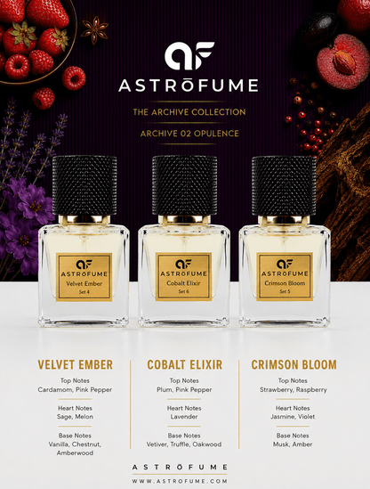 THE ARCHIVE COLLECTION OPULENCE | Eau de Parfum Set of 3 | Warm Sweet Spicy · Fruity Sweet Gourmand · Fresh Woody Aromatic | 3 × 25ml - AstrofumeTHE ARCHIVE COLLECTION OPULENCE | Eau de Parfum Set of 3 | Warm Sweet Spicy · Fruity Sweet Gourmand · Fresh Woody Aromatic | 3 × 25mlAstrofumeAstrofumeASTRO-TAC-SET-02THE ARCHIVE COLLECTION OPULENCE | Eau de Parfum Set of 3 | Warm Sweet Spicy · Fruity Sweet Gourmand · Fresh Woody Aromatic | 3 × 25ml